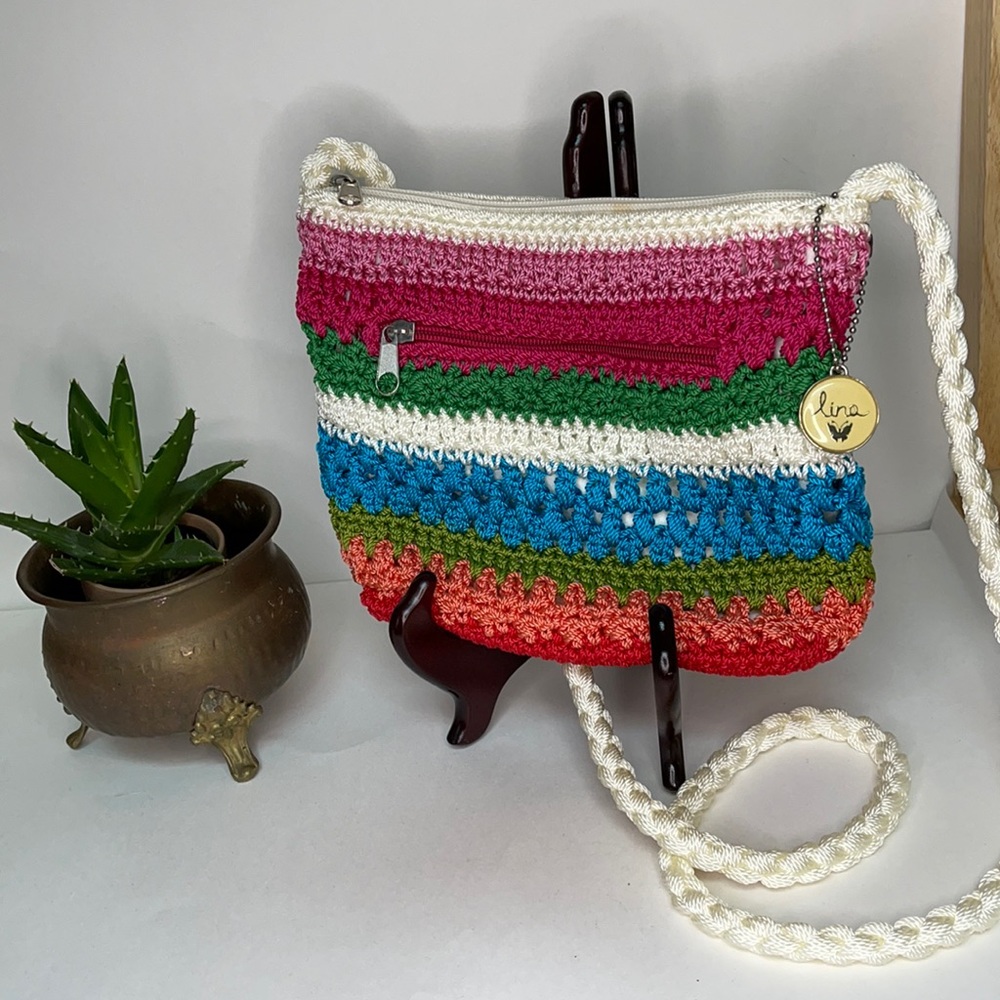 Lina Multicolor Crochet Crossbody Bag